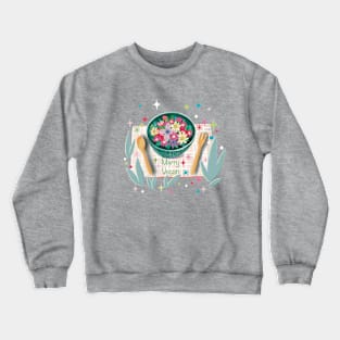 Merry Vegan Funny Floral Christmas Crewneck Sweatshirt